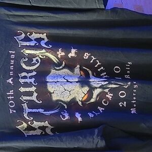 2010 Sturgis Motorcycle Rally 70th Annual Shirt L Black Hills Skull Distressed